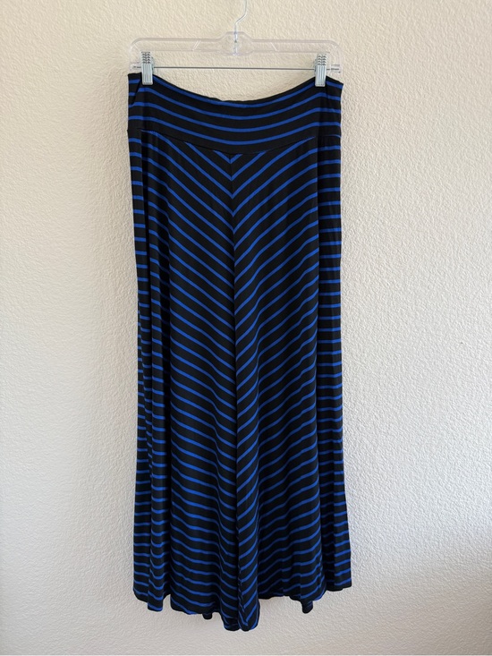 AB Studio Dresses & Skirts - AB Studio Black and Blue Diagonal-Stripe Maxi Skirt